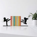 Unique Metal Bookends for Office Desk – Cute Decorative Book Ends for Bookshelves, Reading Decor & Idea Gift for Book Lovers