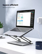 Lamicall Adjustable Laptop Stand, Portable Laptop Riser, Aluminum Laptop Stand for Desk Foldable, Ergonomic Computer Notebook Stand Holder for MacBook Air Pro, Dell XPS, HP (10-17.3'') - Black - color: 2-Black