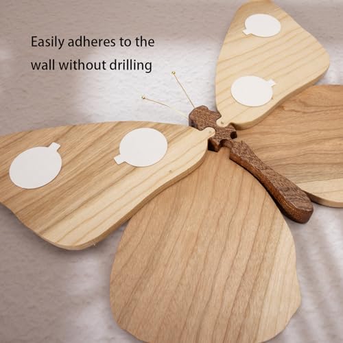 Telinego 2 Pack Handmade Wooden Butterfly Wall Art Hanging Decor Butterflies Wall Art Hanging Sculpture for Bedroom Bathroom Living Room Butterfly Home Decoration for Kids Baby Nursery Room Decor - color: Reddish-Brown