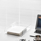 Gagee 4 Pack Paper Organizer for Desk,Clear Stackable Paper Sray Holder, Office Desk Organizer for Notes, Pens, File, Document - size: 4 Vertical