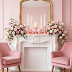 Mumufy 10 Pcs Glass Crystal Taper Candle Holders Clear Glass Candlestick Holder Fit 0.8 Inch Candles Crystal Decorative Candle Stand Centerpiece Table Wedding Dining Party (Classic,Cream Pink) - color: Cream Pink