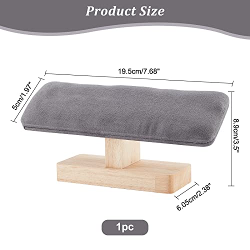 NBEADS Wooden Watch Display Stand, T-Bar Bracelet Holder Faux Suede Jewelry Organizer Holder Removable Bangle Pendants Anklet Tower Rack for Home Use, Retail Display Selling, Gray, 7.6x1.9x3.5 - color: Gray