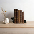 Book Ends, 1 Pair Cute Dog Metal Bookends, Creative Decorative Book Holders for Home Office Bookshelf, Dog Lovers Gifts, Library Desk Book Stopper for Shelves, French Bulldog - style: French Bulldog