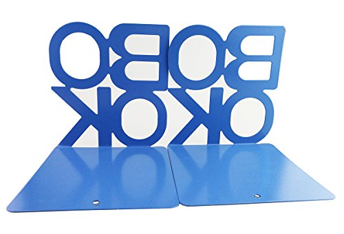 Winterworm Cute Fashion Book Style Nonskid Bookends Art Bookend Home Office Kitchen Book Shelf (Blue) - color: Blue