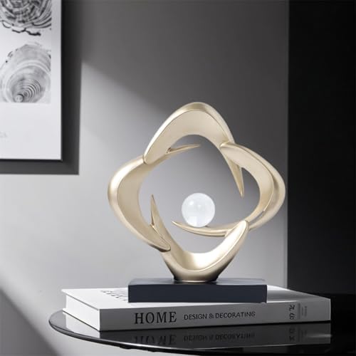 Abstract Sculpture Art Home Decor Accents Modern Decorative Objects for Living Room Shelf Coffee Table TV Stand Cabinet Office Decor Accents (Gold) - color: Gold