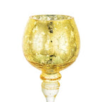Glass Tealight Candle Holder: Gold Mercury Votive Holders 9/10/12 Inch Tall Long Setm Floating Candle Holders for Christmas Dining Table Centerpiece Wedding Party Set of 3 - color: Gold