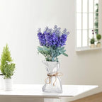 Irregular Shaped Vase for Flower, Unique Matte Glass Vase with Rope Crinkle Paper Design Hydroponic Art Flower Vase for Wedding, Dinning, Bookshelf, Home Decoration or Gift(Transparent)