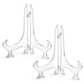 2 pcs 8" Clear Acrylic Display Stand/Plate Stands, Folding Display Plate Holder, Clear Acrylic Easel Stands for Home Office Tables Decoration