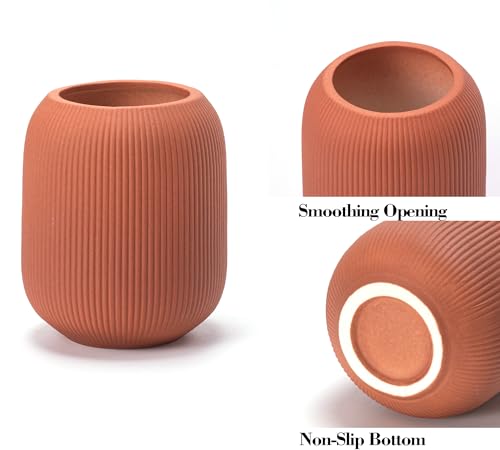Modern Ceramic Vase Set 3 Small Flowers Decorative Vase Farmhouse Home Living Room Dining Table Room Desk Pottery - color: 15 Reddish Brown/Orange/Grey
