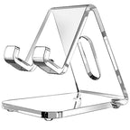CreaDream Acrylic Cell Phone Stand, 5mm Thicker Clear Cell Phone Holder, Transparent Phone Stand for Desk, Desktop, Desk Accessories, Suitable for iPhone 14 13 Pro Max, All Smartphone 4-8inch - color: Clear
