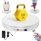 Ultra-Thin&Heavy Duty Remote-Controlled Motorized Turntable,Motorized Rotating Display Stand,Speed-Adjustable Rotating Platform,Human 3D Scan Electric Turntable for Scan,Showcase(19.7in/White) - size: 19.7inch/White/600Lbs Load