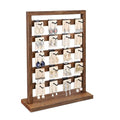 Ikee Design 5 Tiers Free Assemble Wooden Jewelry Display Rack with 20 Removable Metal Hooks,Earring Card Display Stand,Jewelry Organizer,Bracelet Organizer,Keychain Display Stand,Brown Color - color: 2) Brown