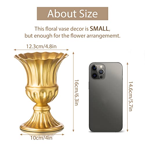 Sziqiqi Vintage Vase for Flowers Decorative Plant Pots for Table Centerpieces - Small Flower Arrangement Vases for Living Room Home Party Reception Ceremony 6.3in (Gold, 2) - color: Gold, size: 6.3in-2pcs