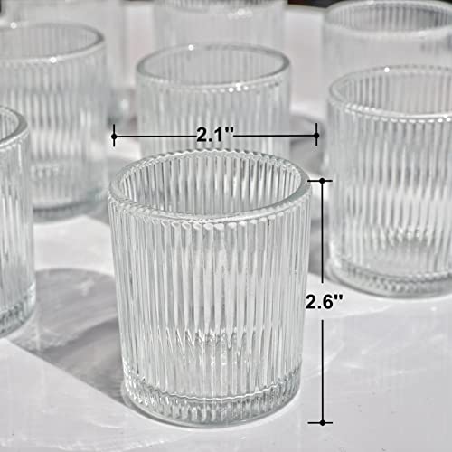 VOHO Clear Votive Candle Holders for Table Centerpiece, Glass Candle Holder Bulk Set of 12, Glass Votive Holder for Home Decor & Holiday Decor(2.1 x 2.6 Inch, Clear) - color: Clear