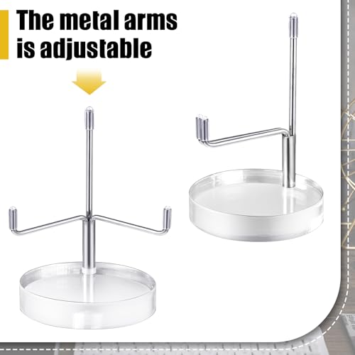 Suzile 4 Pcs Adjustable Metal Arm Display Stand Easel with Acrylic Base Rock Display Easel Holder Acrylic Crystal Clear Plate Stand for Geodes Mineral Agate(Silver,2.8 x 2.8 x 4.1 Inch) - color: Silver, size: 2.8 x 2.8 x 4.1 Inch