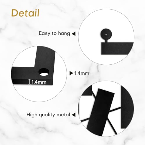 SIGNLEADER Metal Wall Decor Rectangles Abstract Picasso Minimalist Modern Luxury Wall Sculpture Hangings 3D Statue Home Decoration for Living Room, Bedroom, Bathroom, Kitchen, Fireplace, Office - 18" Black - color: Gry10-2405-m10, size: 18" Black
