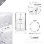 WGVI Hurricane Candle Holder Sleeve, Wide 3.5", Height 6", Clear Glass Cylinder Candleholder, Chimney Tube, Open Ended Candle Shade, 1 Piece - size: 3.5"x6"H