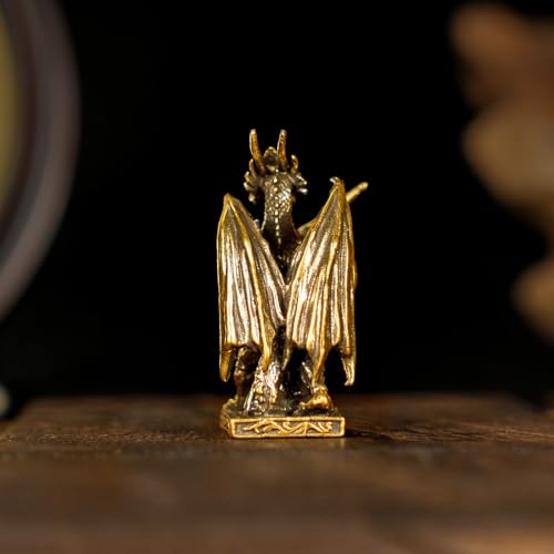CHOVY Retro Handcrafted Dragon Knight Statue - 100% Solid Brass Armored Warrior with Sword & Shield, Vintage Style Collectible Art Piece for Home Unique Gift for Fantasy Lovers & Medieval Collectors - style: Dragon Warrior