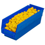 Akro-Mils 30120 Plastic Shelf Bins, Heavy Duty Storage Bins for Garage, Closet, and Drawer Organization, 12" x 4" x 4", Blue, 24-Pack - color: Blue