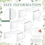 RattanView 3 Pcs Extra Large 13,12,11 Inch Acrylic Display Risers Clear Acrylic Shelf Riser Display Stands 5 mm Thick Rectangular for Collectibles Figures - size: 13, 12, 11 Inch