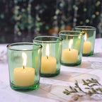 LETINE Green Glass Votive Candle Holders Set of 36 - Tealight Candle Holders for Spring & Summer Wedding and Christmas Centerpieces - Ideal Candle Jars for Making Candles - color: Green