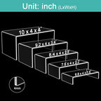 5PCS acrylic display stand, Acrylic Display Risers, 5 Sizes Clear Product Stand, Jewelry Display Riser Shelf Showcase Fixtures For Collectibles Display, Figure Display