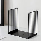 Minimalist Style Bookends Metal Adjustable Books Holder Stand Book Rack Desk Bookend - Beeline, Black - color: Beeline, Black