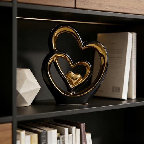 AWNR Heart Hands Sculpture,Small Shelf Decor,Tv Stand Decor Items for Living Room,Apartment,Office (Black) - color: Black