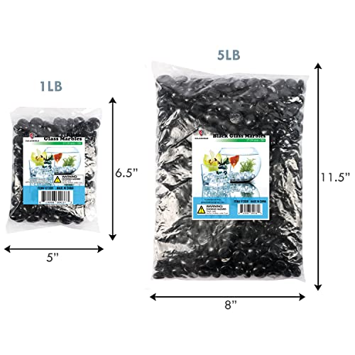 Galashield Flat Glass Marbles for Vases Black Stone Glass Gems Beads Pebbles Vase Filler (1 LB, Approx. 105 PCS) - color: Black, size: 1 LB