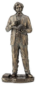 Veronese Design 11 1/4 Inch Mark Twain The Great American Writer Resin Sculpture Bronze Finish Statue