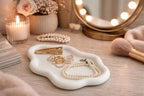 White Organic Shape Catchall Tray, Minimalist Desk Organizer for Keys, Jewelry and Small Accessories