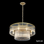 Gold Chandeliers 8 Lights Modern Glass Chandelier Lighting Round Gold Light Fixture Entryway Dining Room 23.6" - size: Small Gold (23.6" x 70")