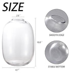 Large Glass Vase, 10 Inches Tall Glass Vases, Clear Glass Vase for Flower, Modern Round Vases for Living Room, Dining Table, Mantle, Shelf, Wedding, Office, Entryway - color: Clear