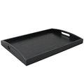 DILLMAN Serving Tray Large Black Wood Rectangle Food Tray Butler Tray Breakfast Tray with Handles (Small) - size: 15.4" x 11.4" x 1.6"