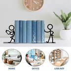 Metal Bookends People Bookends Decorative Cute Book Ends for Shelves Bookshelf Home Office Desk Reading Decor Bookshelf Decor for Book Lovers Gift - style: People Decorative Bookends
