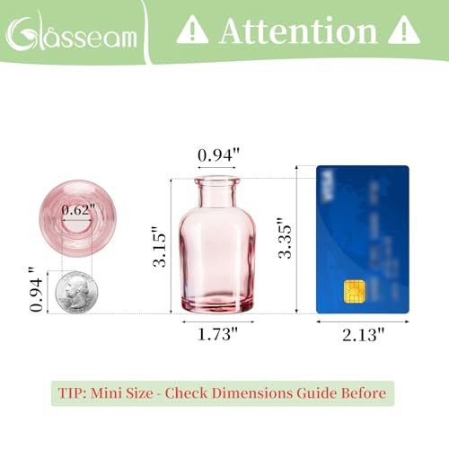 Glasseam Mini Bud Vases in Bulk 40: Colored Small Flower Vases for Centerpieces Cute Tiny Glass Vase for Flowers Modern Decorative Wedding Table Centerpiece for Dining Room Decor - color: 02-colorful