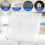Acrylic Sign Holder 8.5 x 11 Horizontal , Clear Plastic Display Stand for Tabletop, Acrylic Stands for Flyers, Table Paper Holder, Vertical Sign Holder 8.5x11 for Restaurants, Office and School (Slant 6 Pack 11x8.5) - size: Slant 6 Pack 11x8.5