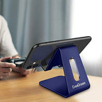 CreaDream Cell Phone Stand, Cradle, Holder,Aluminum Desktop Stand Compatible with Switch, All Smart Phone, iPhone 11 Pro Xs Max Xr X Se 8 7 6 6s Plus SE 5 5s-Navy Blue - color: Navy Blue
