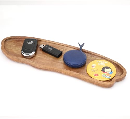 Fermus Wooden Tray 12.7 Inch Long Jewelry Dish Cosmetics Organizer Bathroom Clutter Wood Decorative Serving Platter Small Storage Tray, Cloud Shape