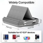 KDD Tablet Pillow Stand, Multi-Angle Viewing Ipad Holder for Lap, Bed and Desk, Foldable Soft Pad Dock with Stylus Mount Compatible with Ipad Pro 12.9, 10.5, 11, Air, Mini, Phones, Books, E-Reader - color: Grey