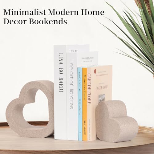 Heavy Duty Book Ends for Shelves,Stylish Set of 2 Decorative Bookends for Heavy Books,Resin Decor Book Stopper,Ideal for Any Shelf Desk,Aesthetic Decor for Book Holder,Home,Office, Library-Sandstone - style: 808 (Sandstone )