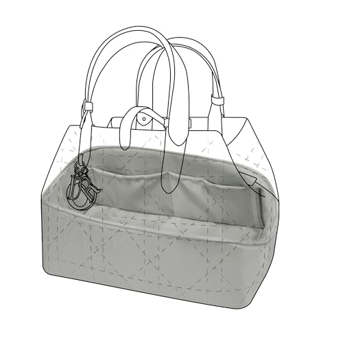 DGAZ Silk Purse Organizer Insert Fits Dior Toujours Bags，Silky Smooth Bag Organizer，Luxury Handbag & Tote Shaper(Peral Grey,Toujours M) - color: Peral Grey, size: Medium
