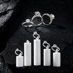 Oirlv Acrylic Jewelry Display Stand Ring Showcase Display Holder 7 PCS Rings Stand (White) - color: White