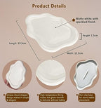 Ceramic Jewelry Dish for Women, Jewelry Tray Trinket Dish, Cloud Tray Jewelry Plate, Watch Keys Tray Ring Dish Holder for Mother's Day/Christmas/Thanksgiving/Birthday Gift, Off-White Spotted - color: Spotted Matte White