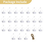 NUPTIO Hanging TeaLight Candle Holder: 24Pcs 2.36in Tree Tea Light Holders with LED Candles Small Glass Globes Ornament Clear Round Mini Terrarium Containers for Wedding Party Tree Decoration - size: 2.36 inches