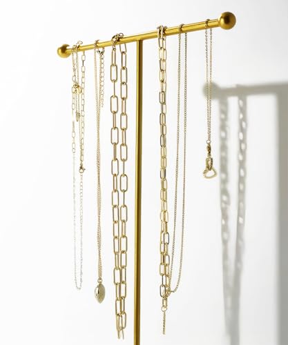 VROOMIUM Necklace Holder- Ceramic Base 1ft Height Jewelry Organizer Stand, Aesthetic Jewelry Hanger Display for Necklaces, Bracelets, Rings, Exhibidor de Collares-Mysterious Black - color: Sq. Lux Black