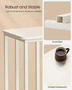 VASAGLE End Table, C Shaped TV Tray with Metal Frame Rolling Casters for Coffee Laptop Mobile Tablet, Industrial Side Table for Living Room Bedroom, 19.7 x 13.8 x 23.6 Inches, Cream White ULNT050W77 - color: Cream White