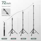 SENSYNE 72" Phone Tripod, Extendable Cell Phone Tripod Stand, Selfie Stick with Wireless Remote and Phone Holder, Compatible with iPhone Android Phone, Camera - color: Black, size: 72-inch