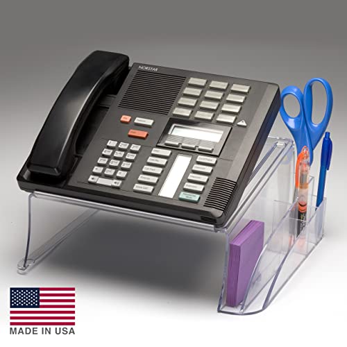 Officemate Telephone Stand, Laptop Stand, Clear Plastic Computer Riser, Laptops Elevator for Desk, Clear (21524)