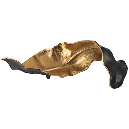 Benjara Twisted Leaf Design Sculpture with Texture Details